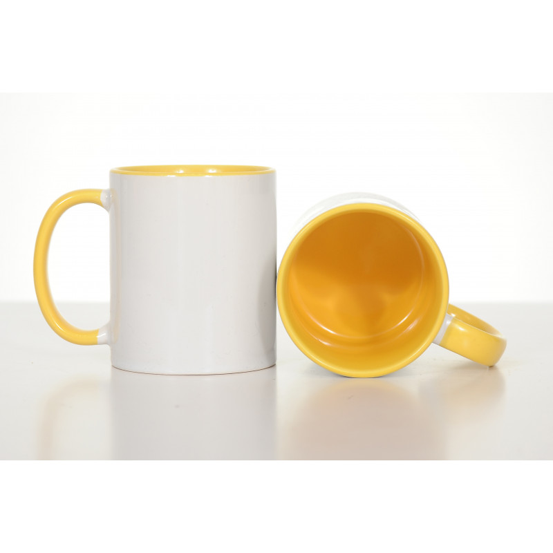 Mug blanc, intérieur et anse colorés