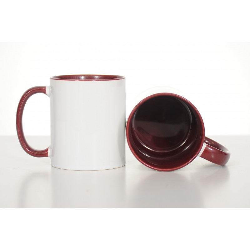 Mug blanc, intérieur et anse colorés