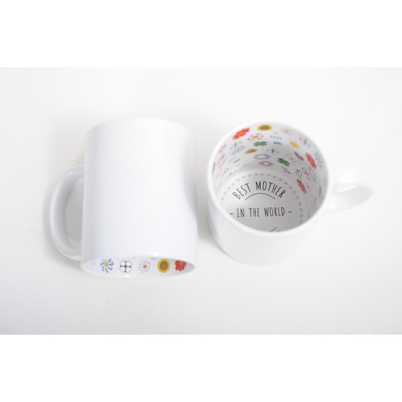 Mug blanc avec intérieur à thème